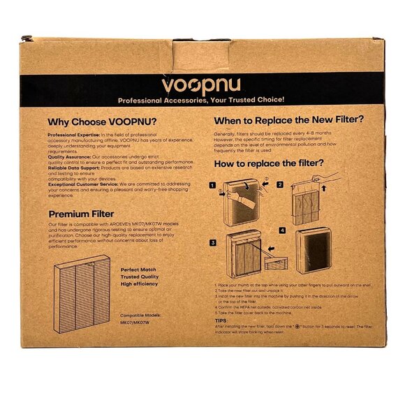 High-Efficiency H13 True HEPA Filter For MK07/MK07W Air Purifiers By Voopnu - Picture 2 of 10